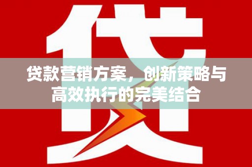 清浦贷款营销方案，创新策略与高效执行的完美结合