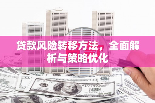 清浦贷款风险转移方法，全面解析与策略优化