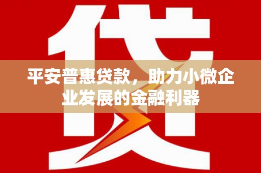 清浦平安普惠贷款，助力小微企业发展的金融利器