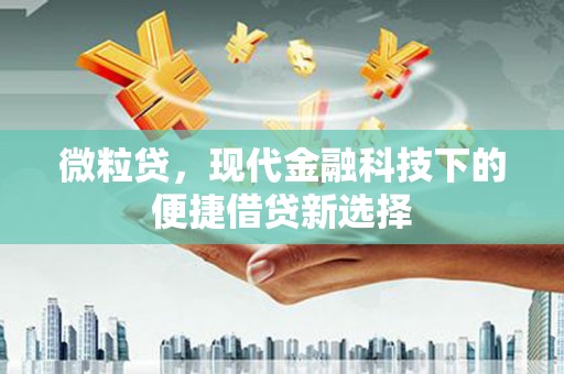 清浦微粒贷，现代金融科技下的便捷借贷新选择