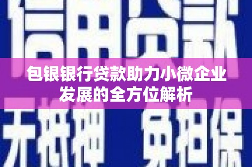 清浦包银银行贷款助力小微企业发展的全方位解析