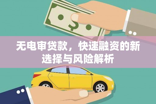 清浦无电审贷款，快速融资的新选择与风险解析