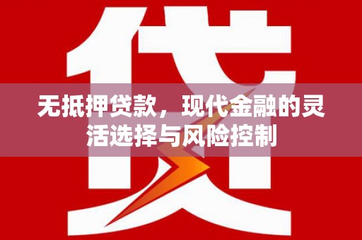 清浦无抵押贷款，现代金融的灵活选择与风险控制