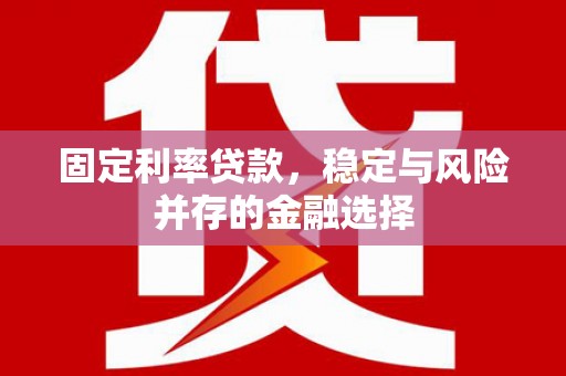 清浦固定利率贷款，稳定与风险并存的金融选择