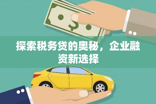 清浦探索税务贷的奥秘，企业融资新选择