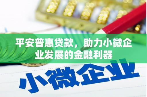 清浦平安普惠贷款，助力小微企业发展的金融利器
