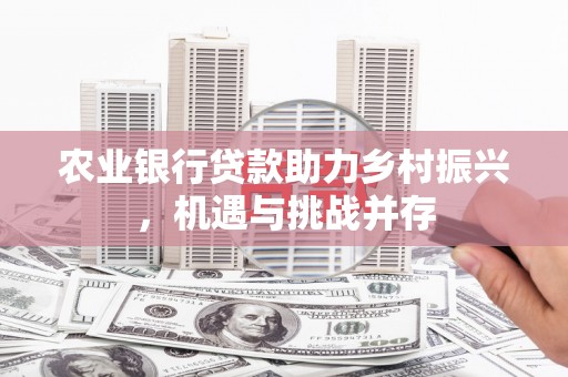 清浦农业银行贷款助力乡村振兴，机遇与挑战并存