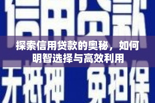 清浦探索信用贷款的奥秘，如何明智选择与高效利用