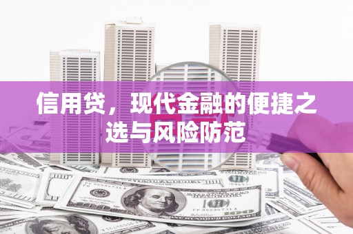 清浦信用贷，现代金融的便捷之选与风险防范
