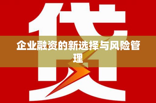 清浦企业融资的新选择与风险管理